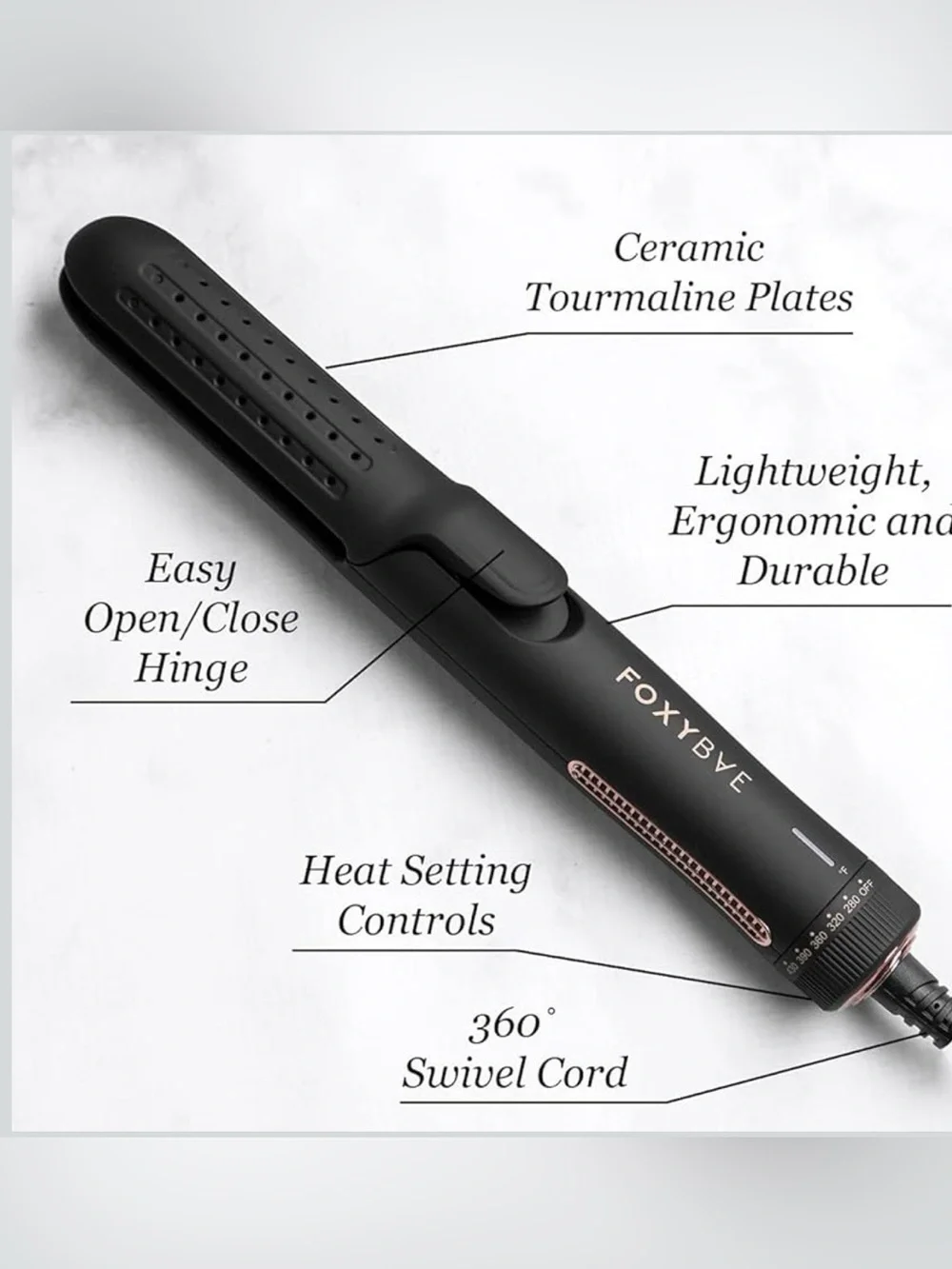 FoxyBae 2-In-1 AirFlow Flat Iron / curling Styler New in Box